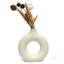 Load image into Gallery viewer, Nordic Hollow Donut Ceramic Vase - Minimalist Modern Art