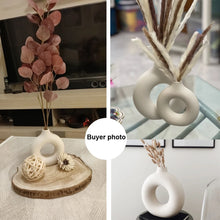 Load image into Gallery viewer, Nordic Hollow Donut Ceramic Vase - Minimalist Modern Art