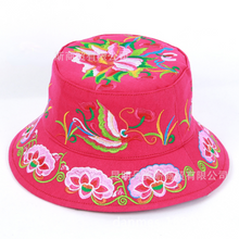 Load image into Gallery viewer, New Embroidered Sun Hat Full Embroidered National Wind Lady Round Hat