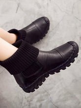 Load image into Gallery viewer, Winter Causal Genuine Leather Mid Calf Flat Boots