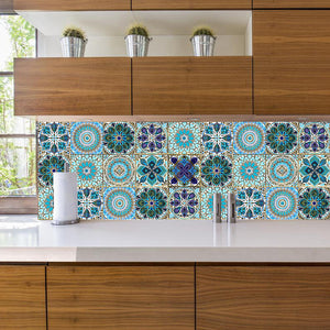 10/15cm Mandala Crystal Hard Film Tiles Wall Stickers Kitchen Bathroom Wardrobe Decoration Art Mural Waterproof PVC Wall Decals
