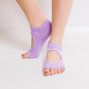 10 Colors Women Yoga Backless Five Toe Anti-Slip Ankle Grip Socks Dots Pilates Fitness Gym Socks Ladies Sports Socks