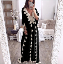 Load image into Gallery viewer, Bohemian Long Ethnic Style Tassel Beach Loose Dress