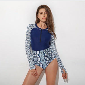 Sexy Conjoined Female Hot Spring Long Sleeve Slim Surf Diving Suit
