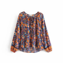 Load image into Gallery viewer, Spring New Bohemian Vintage Lace Print Cutout Long Sleeve Shirt Top