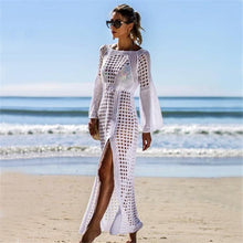 Load image into Gallery viewer, White Sexy Empire Hollow Beach Cover-ups Dress