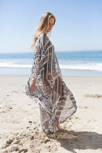 Oversized Chiffon Beach Blouse Holiday Sun Protection Cover-Up