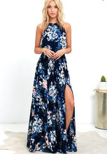 Load image into Gallery viewer, Beach skirt Bohemian holiday print sleeveless split hem dress