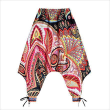 Load image into Gallery viewer, Women&#39;s Bohemian Digital Print Bottom with High Waist Showing Thin and Loose Waisted Lantern Pants