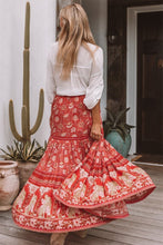 Load image into Gallery viewer, Red Vintage Floral Beach Holiday Skirt