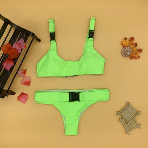 Women's Bikini Buckle Split Swimsuit