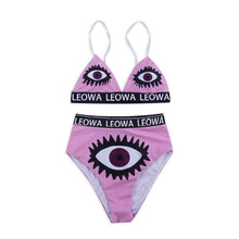 Load image into Gallery viewer, New Split Swimsuit High Waist Feminine Print Eye Bikini