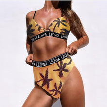 Load image into Gallery viewer, New Female Split Swimsuit High Waist Sexy Printed Letter Bikini