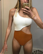 Load image into Gallery viewer, Colorblock Stitching Sexy Strapless One Piece Swimsuit