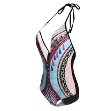 Load image into Gallery viewer, New Printed Color-blocking Geometric One-piece Swimsuit