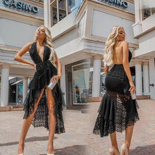 Load image into Gallery viewer, Women&#39;s dress Sexy deep V hanging neck back dress.