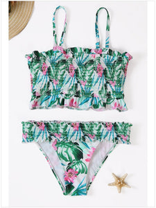 Two-piece Printed Bikini Split Sexy Low Waist Slimming Swimsuit