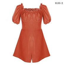 Load image into Gallery viewer, Bohemian Beach Lantern Sleeves Solid Color Jumpsuit