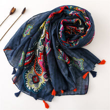 Load image into Gallery viewer, New spring and summer fashion street shooting long handmade tassel scarf Tibetan beach travel sunscreen shawl