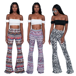 Fashion Pattern Printed Women's Bootcut Pants