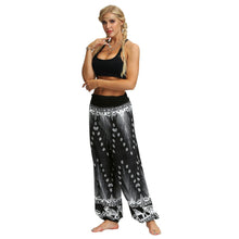 Load image into Gallery viewer, Women Bohemian Digital Printing Feather Fitness Yoga Casual Pants