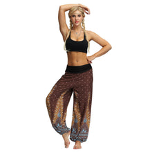 Load image into Gallery viewer, Women Bohemian Digital Printing Feather Fitness Yoga Casual Pants