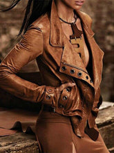 Load image into Gallery viewer, New long-sleeved short stitching coat