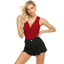 Load image into Gallery viewer, Solid Color Spring Jumpsuit Women&#39;s One Piece Swimwear Solid-color V-neck Vest Jumpsuit Women