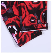 Load image into Gallery viewer, Women's Dark Gothic Rose Print Knee Cutout Leggings Pants