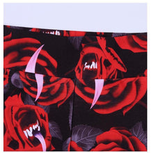 Load image into Gallery viewer, Women's Dark Gothic Rose Print Knee Cutout Leggings Pants