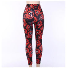 Load image into Gallery viewer, Women's Dark Gothic Rose Print Knee Cutout Leggings Pants