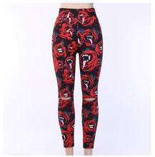 Load image into Gallery viewer, Women's Dark Gothic Rose Print Knee Cutout Leggings Pants