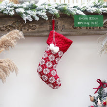 Load image into Gallery viewer, Christmas ornaments knitted Christmas stockings woolen socks red and white elk gift bags children&#39;s gift bags