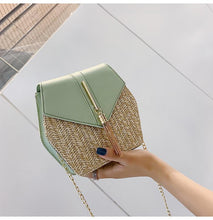 Load image into Gallery viewer, Texture Fashion Tassel Knitted Linen Single Shoulder Slung Small Square Bag