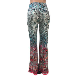 Fashion Pattern Printed Women's Bootcut Pants