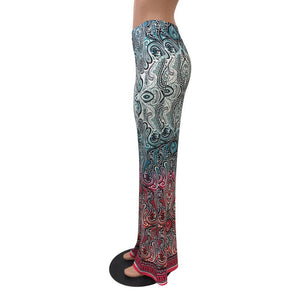 Fashion Pattern Printed Women's Bootcut Pants