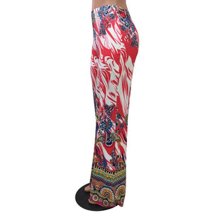 Fashion Pattern Printed Women's Bootcut Pants