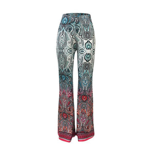 Fashion Pattern Printed Women's Bootcut Pants