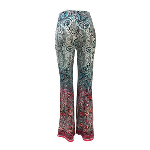 Fashion Pattern Printed Women's Bootcut Pants