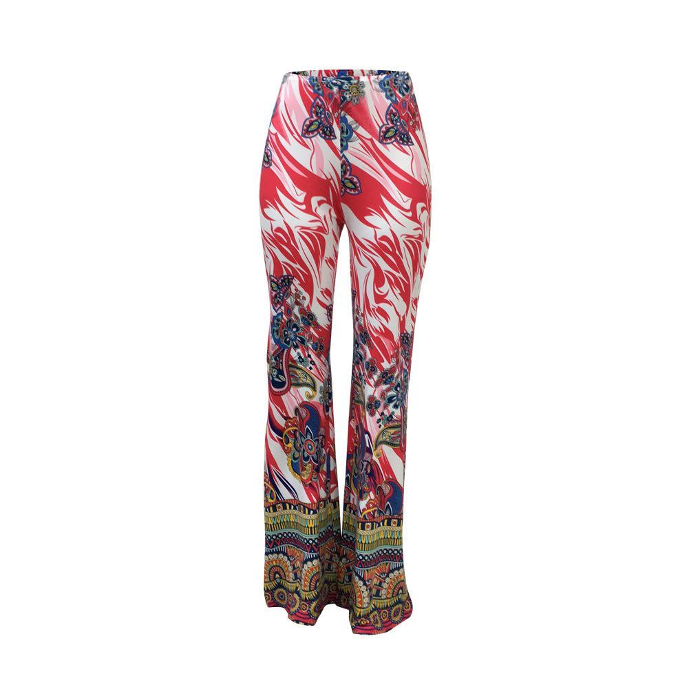 Fashion Pattern Printed Women's Bootcut Pants