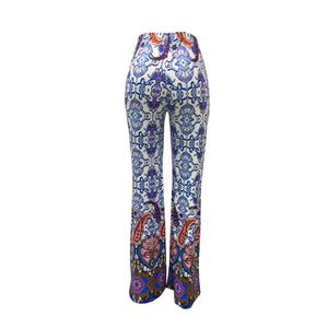 Fashion Pattern Printed Women's Bootcut Pants