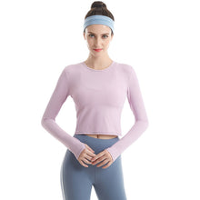 Load image into Gallery viewer, Fitness suit women&#39;s sports running Yoga Top quick dry Breathable rib Yoga long sleeve T-shirt