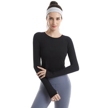 Load image into Gallery viewer, Fitness suit women&#39;s sports running Yoga Top quick dry Breathable rib Yoga long sleeve T-shirt