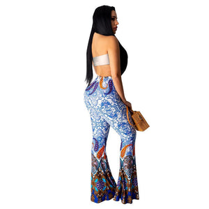 Fashion Pattern Printed Women's Bootcut Pants