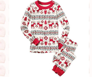 Family Christmas pajams printing set Xmas family suit -4