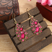 Load image into Gallery viewer, Creative Water Drop Gem Inlaid  Ancient National Style Earrings
