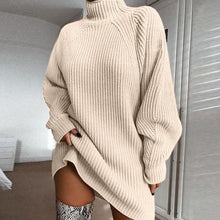 Load image into Gallery viewer, Knitwear Midi raglan sleeve turtleneck sweater dress