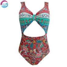 Load image into Gallery viewer, New Female Retro Style Triangle One-piece Swimsuit