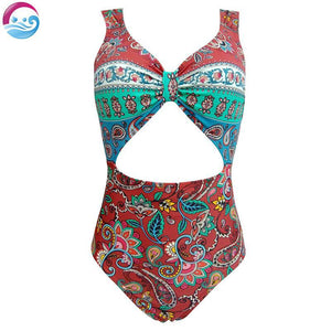 New Female Retro Style Triangle One-piece Swimsuit