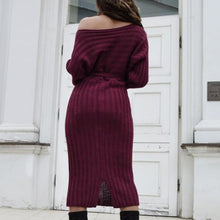 Load image into Gallery viewer, Autumn and winter hot sale New fashion women&#39;s long sweater knit lace dress